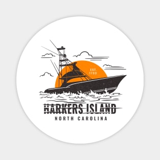 Fishing Boat Vacation at Harkers Island, North Carolina Magnet